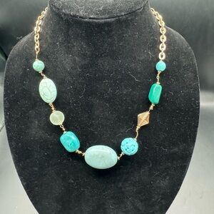 Elegant Turquoise and Gold Necklace